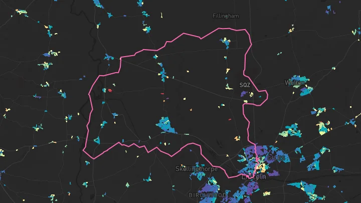 House price heatmap showing property values across Lincoln