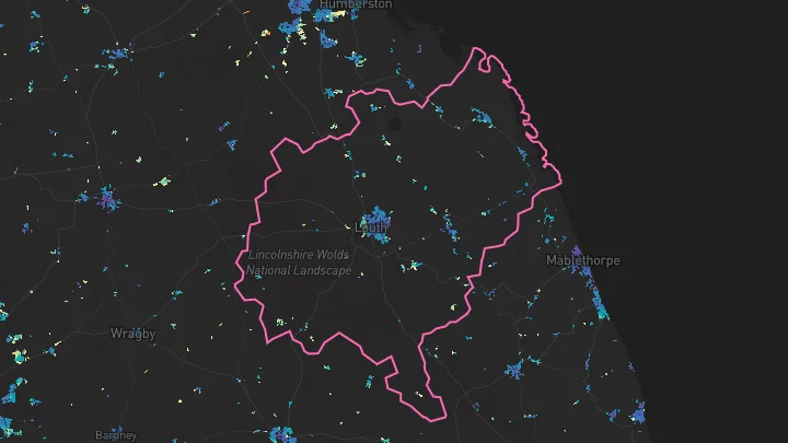 House price heatmap showing property values across Louth