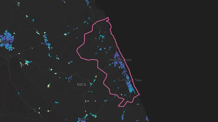 House price heatmap showing property values across Sutton On Sea