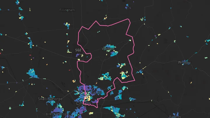 House price heatmap showing property values across Lincoln