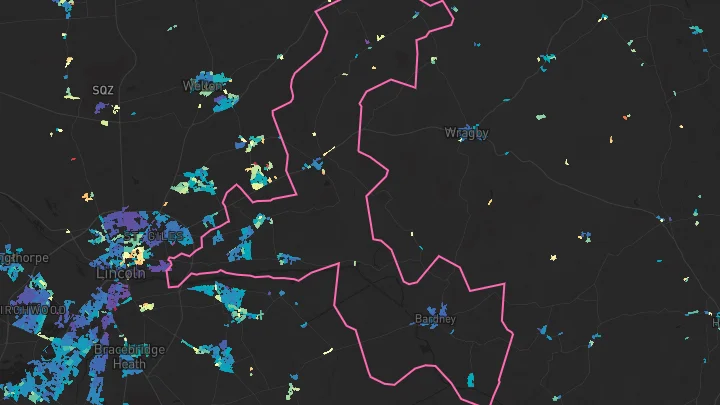 House price heatmap showing property values across Cherry Willingham