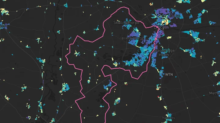 House price heatmap showing property values across North Hykeham