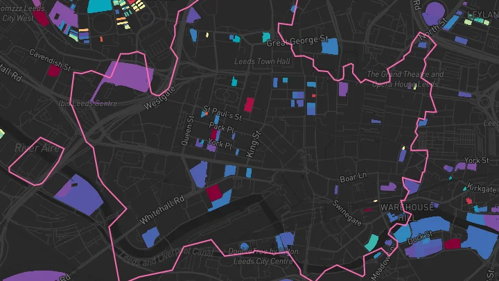 House price heatmap showing property values across Leeds