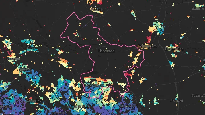 House price heatmap showing property values across Leeds