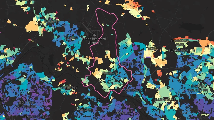 House price heatmap showing property values across Horsforth