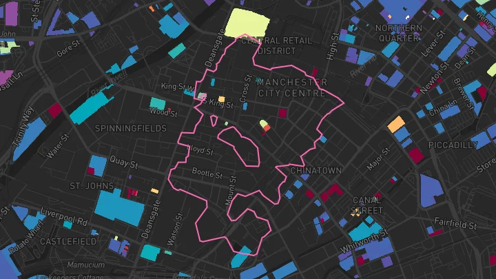House price heatmap showing property values across Manchester