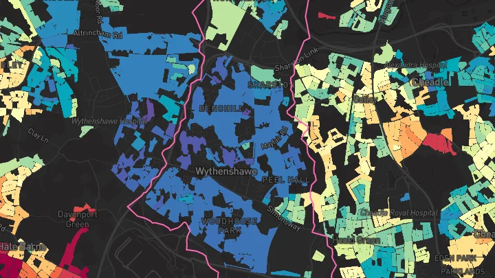 House price heatmap showing property values across Manchester
