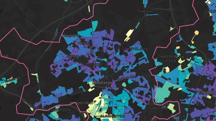 House price heatmap showing property values across Middleton