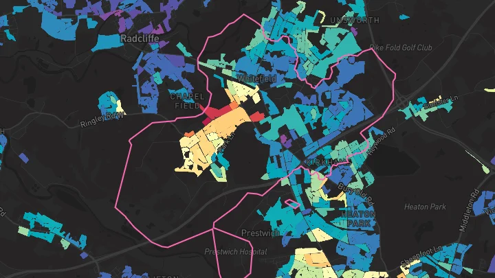 House price heatmap showing property values across Whitefield