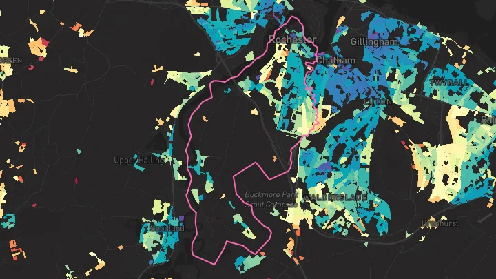House price heatmap showing property values across Rochester