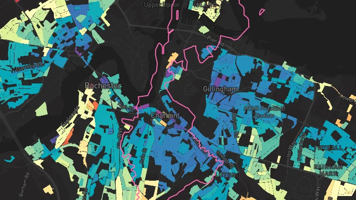 House price heatmap showing property values across Chatham