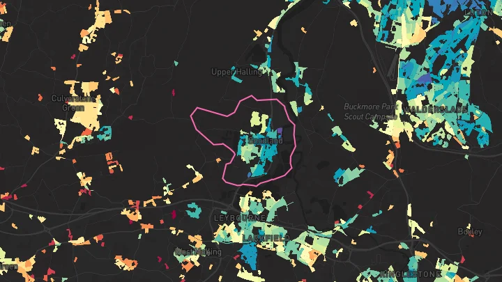 House price heatmap showing property values across Snodland