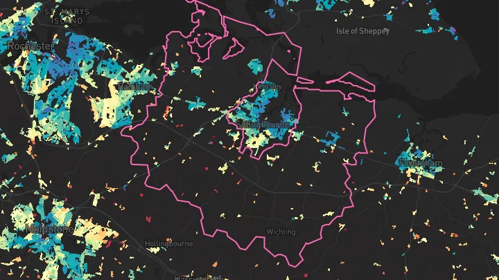 House price heatmap showing property values across Iwade