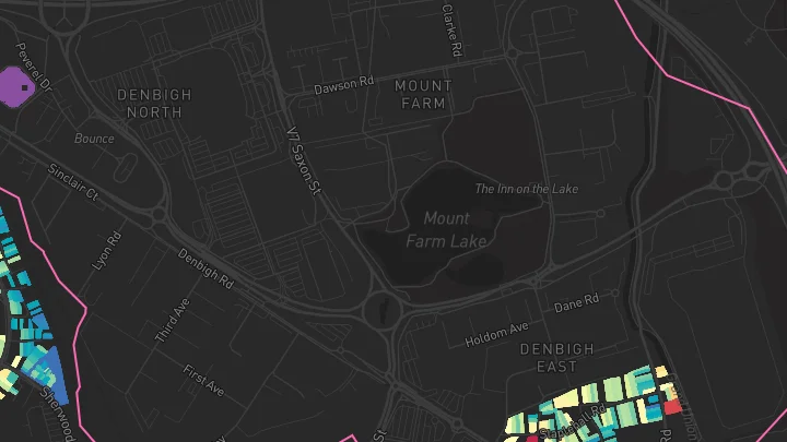 House price heatmap showing property values across Bletchley