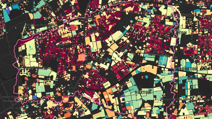 House price heatmap showing property values across Islington