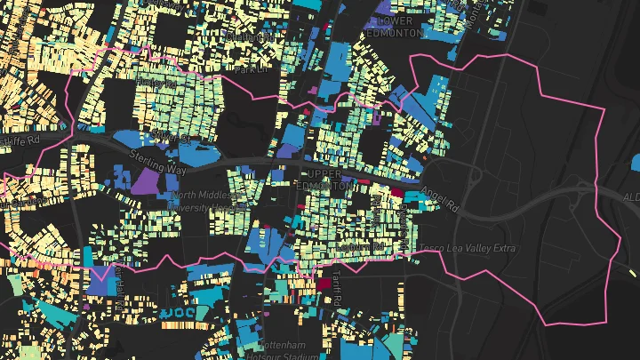 House price heatmap showing property values across Edmonton