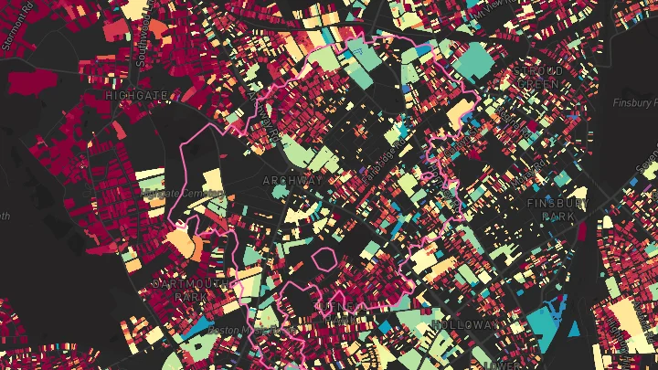 House price heatmap showing property values across Trouville Road