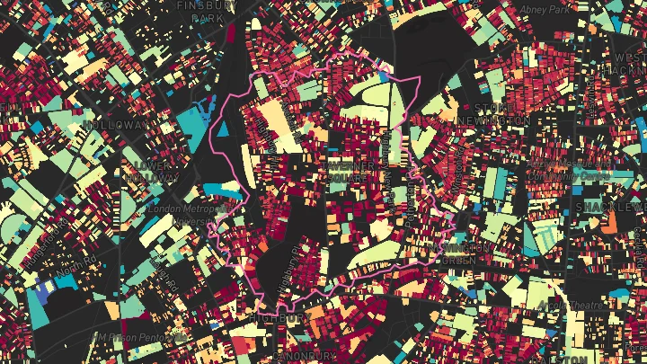 House price heatmap showing property values across Islington