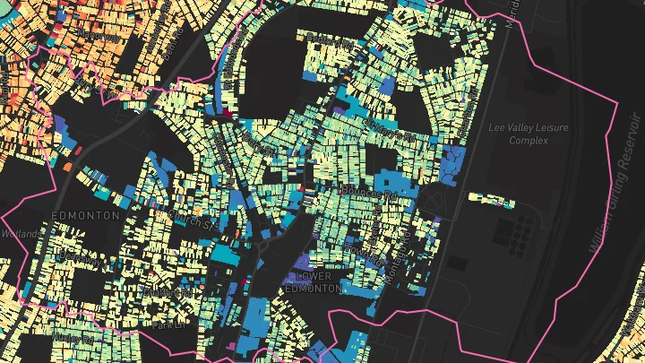 House price heatmap showing property values across Edmonton