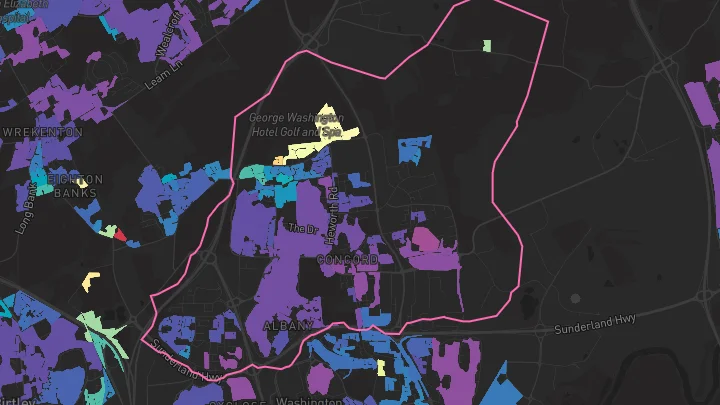 House price heatmap showing property values across Washington