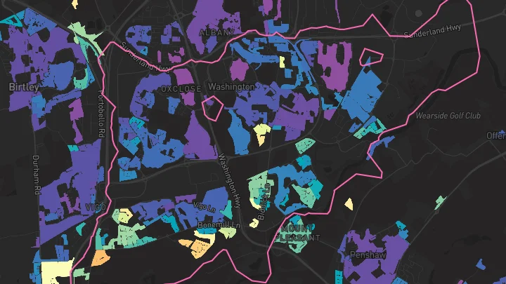 House price heatmap showing property values across Washington