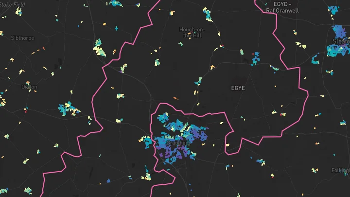 House price heatmap showing property values across Ancaster