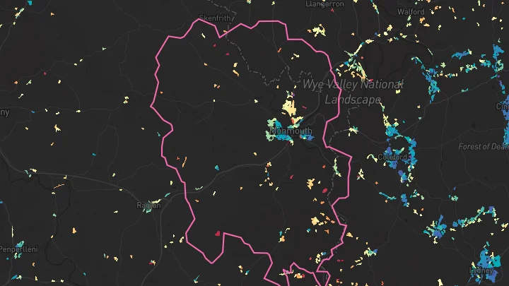 House price heatmap showing property values across Monmouth