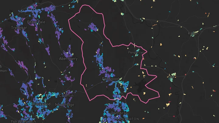 House price heatmap showing property values across Griffithstown