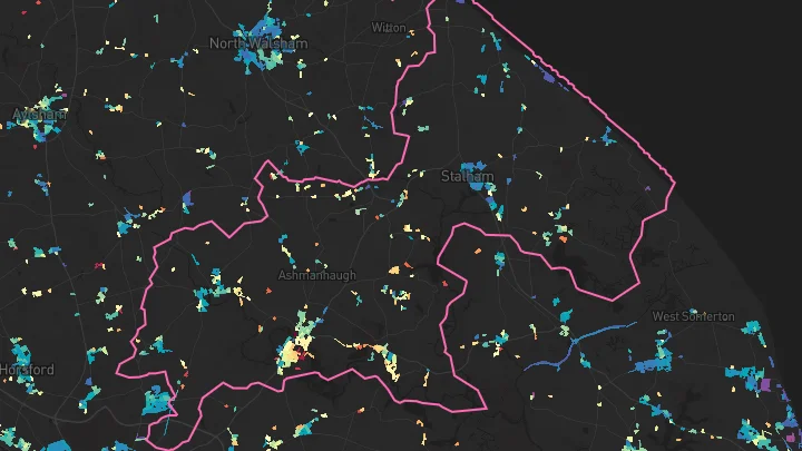 House price heatmap showing property values across Stalham