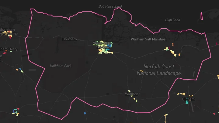 House price heatmap showing property values across Wells-Next-The-Sea