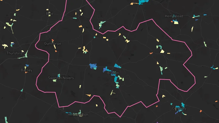 House price heatmap showing property values across Briston