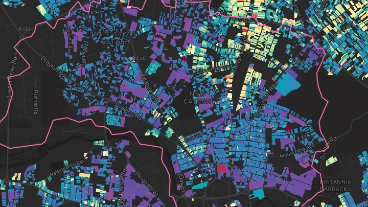 House price heatmap showing property values across Norwich