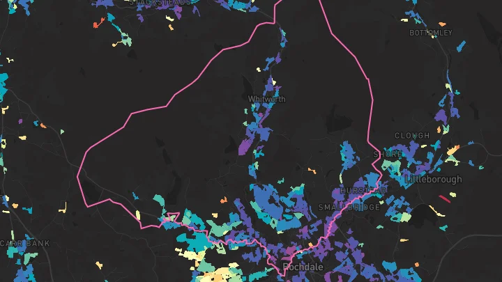 House price heatmap showing property values across Rochdale