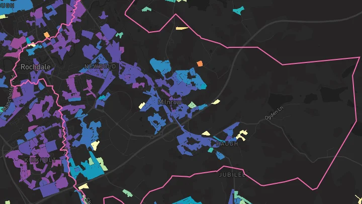 House price heatmap showing property values across Rochdale