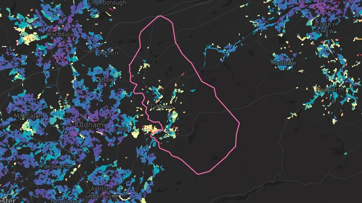 House price heatmap showing property values across Greenfield