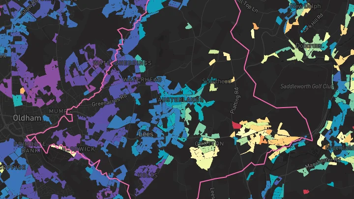 House price heatmap showing property values across Oldham
