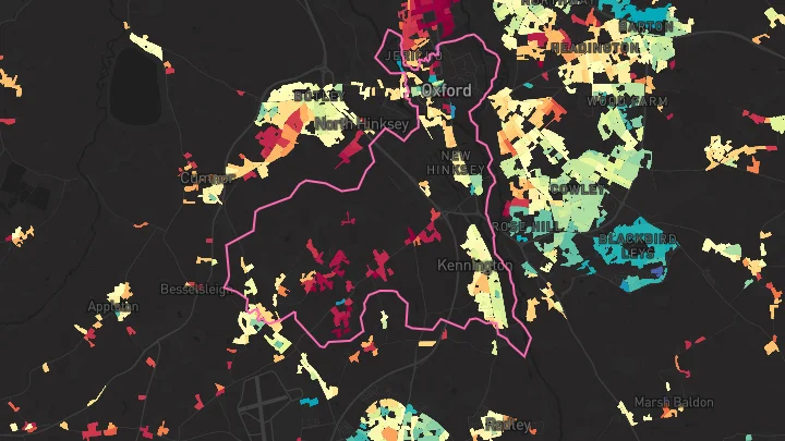 House price heatmap showing property values across Oxford