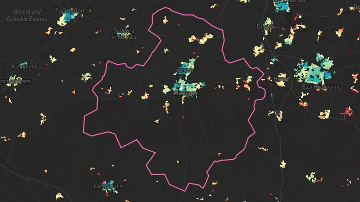 House price heatmap showing property values across Grove