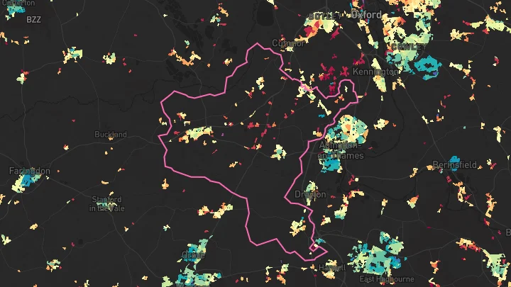 House price heatmap showing property values across Southmoor
