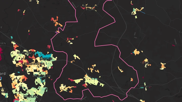 House price heatmap showing property values across Wheatley