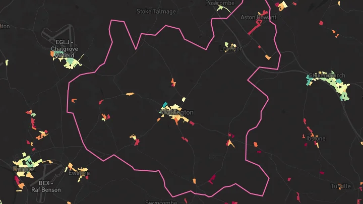 House price heatmap showing property values across Watlington