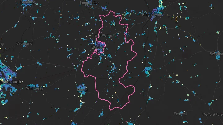 House price heatmap showing property values across Upwell