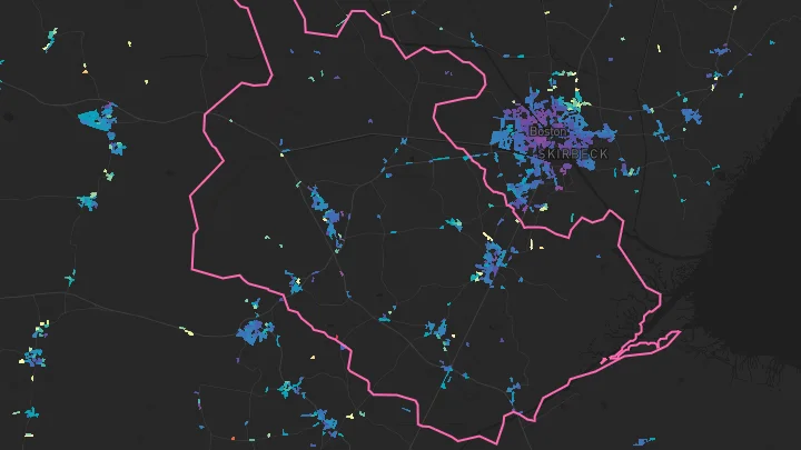 House price heatmap showing property values across Kirton