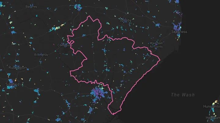 House price heatmap showing property values across Sibsey