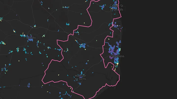 House price heatmap showing property values across Chapel St Leonards