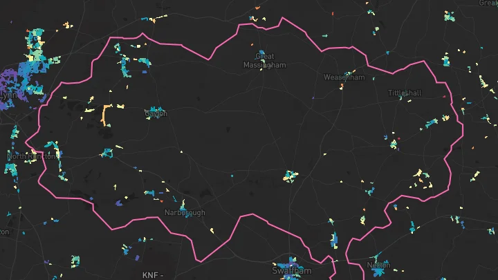 House price heatmap showing property values across Gayton