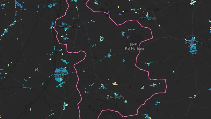 House price heatmap showing property values across Watlington