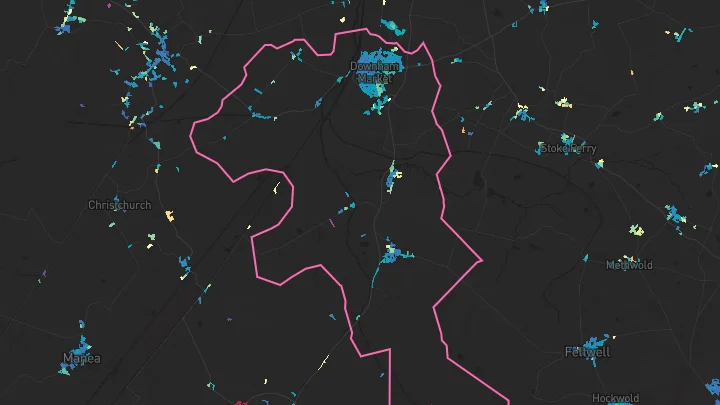 House price heatmap showing property values across Downham Market