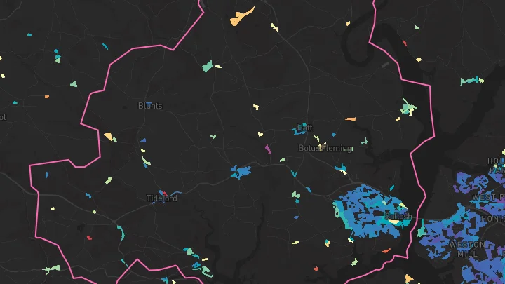 House price heatmap showing property values across Saltash
