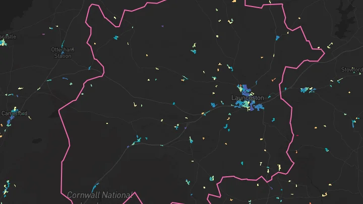 House price heatmap showing property values across Launceston